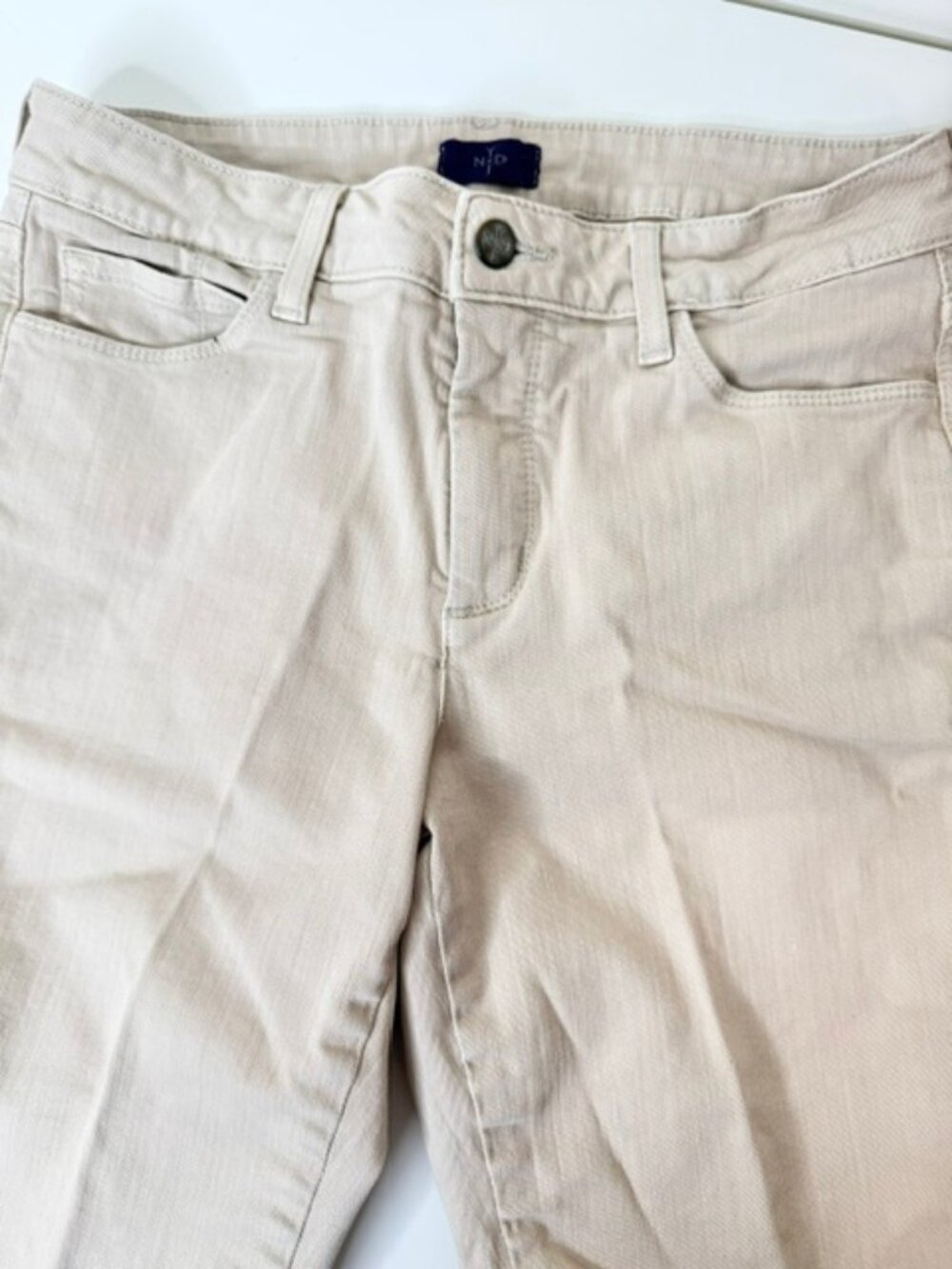 Light-Tan Stretch-Denim Shorts from NYDJ